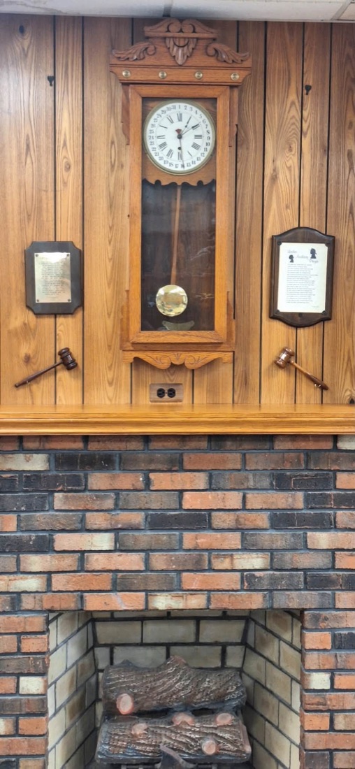 The restored 1891 wall clock